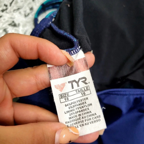 TYR Blue One-Piece Swimsuit - Picture 5 of 6